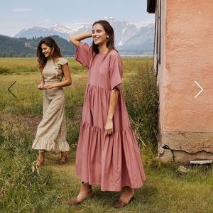 Christy Dawn Theo Dress in Vermillion Gingham, Size S